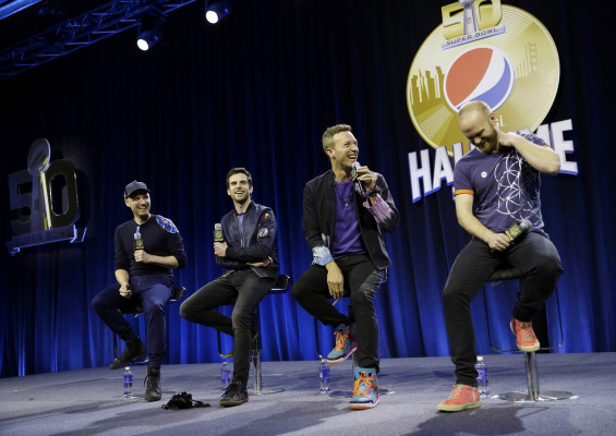 Coldplay - Pepsi Super Bowl Halftime Press Conference in San Francisco 02/04/16