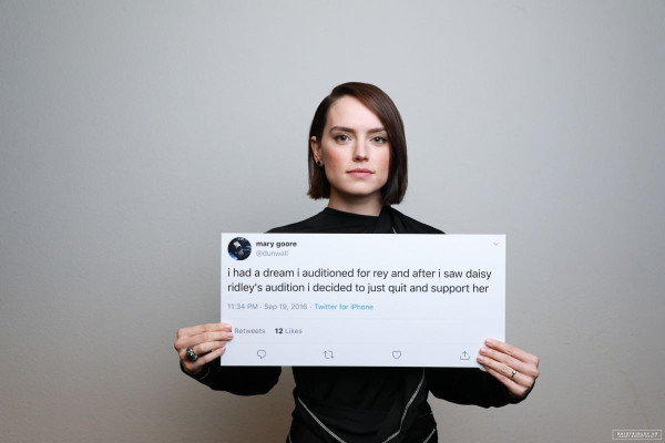 DAISY RIDLEY at a Star Wars Press Junket, 2019