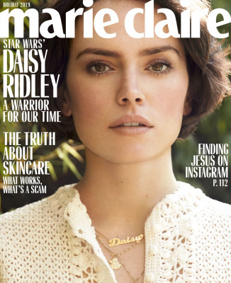 DAISY RIDLEY in Marie Claire Magazine, Holiday 2019