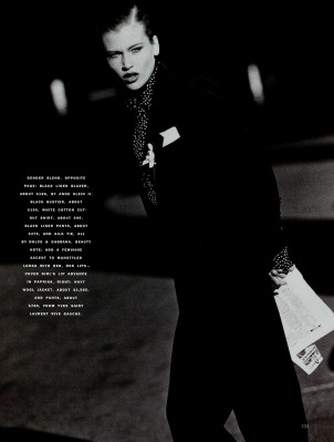 Daniela Pestova ~ US Harper&#039;s Bazaar May 1991 by Andrea Blanch