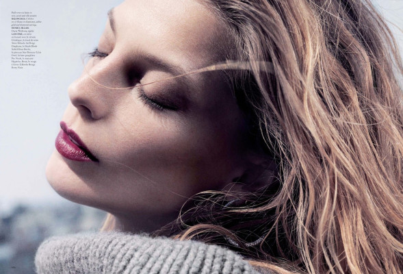 Daria Werbowy - photoshoot in Air France for Madame Figaro