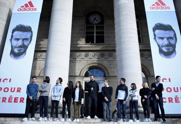 David Beckham attends the «Create with Beckham» by Adidas Paris event in Paris