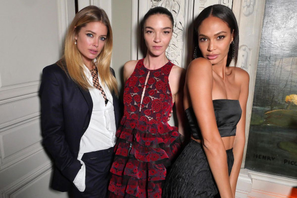 Doutzen Kroes and Joan Smalls At Maria Carla Boscono party, Spring Summer 2018, 