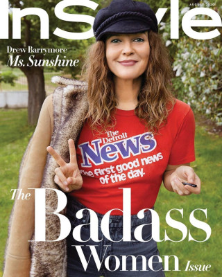 DREW BARRYMORE in Instyle Magazine, August 2020