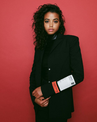 ELLA BALINSKA on the Set of a Photoshoot, 2020