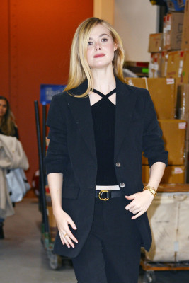 Elle Fanning Arrives for a taping of Live with Kelly & Mark in New York 12/04/23