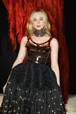 Elle Fanning at Alexander Mcqueen SS24 Show at Paris Fashion Week 09/30/23
