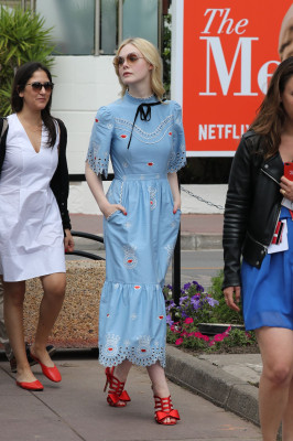 Elle Fanning at Croisette during the 70th Cannes Film Festival in France
