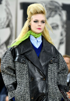 Elle Fanning at Runway Show at Miu Miu Fashion Show in Paris