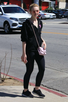 Elle Fanning – Hits the gym in Los Angeles