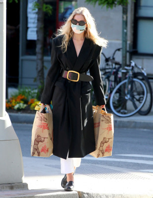 Elsa Hosk is seen in SoHo on May 20, 2020 in New York City
