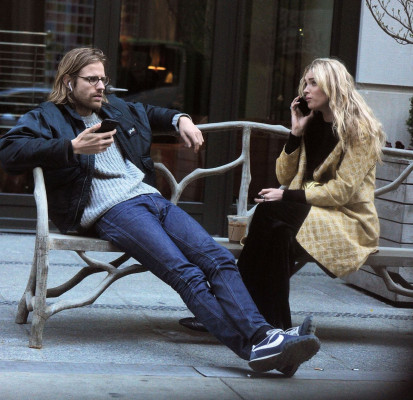 Elsa Hosk on a Bench in Soho in New York 