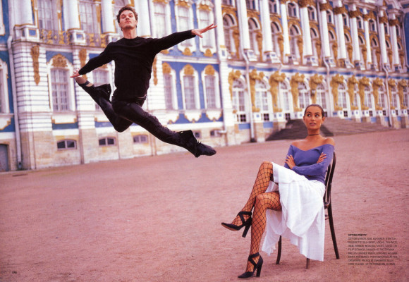 Emma Heming ~ Glamour US December 2001 by Arthur Elgort
