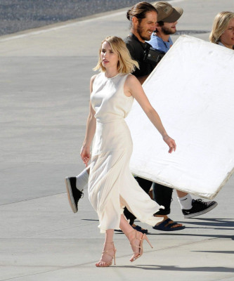 EMMA ROBERTS for Hugo Boss Women’s Campaign in New york 11/04/2018