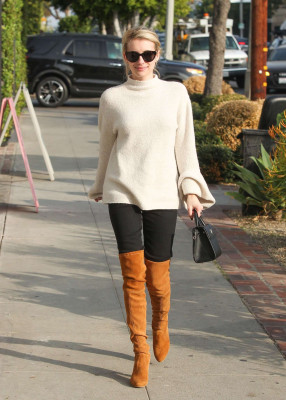 Emma Roberts in Black Leggings at Fred Segal in West Hollywood