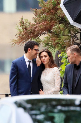 Emmy Rossum and Sam Esmail Pose For Photos in Front of the Ed Koch Bridge in NYC