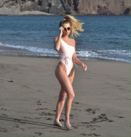 GEORGIA HARRISON in Swimsuit at a Beach in Tenerife 03/06/2020