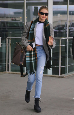 Gigi Hadid - JFK Airport in New York 03/04/2018