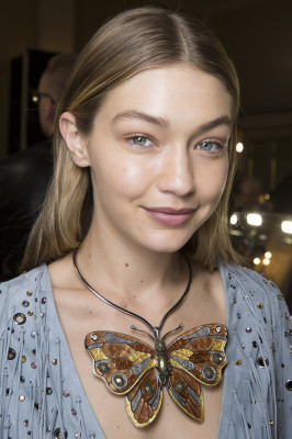 Gigi Hadid - Bottega Veneta Fashion Show Backstage