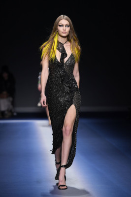 GIGI HADID at Vesrace Fashion Show at Milan Fashion Week 02/24/2017
