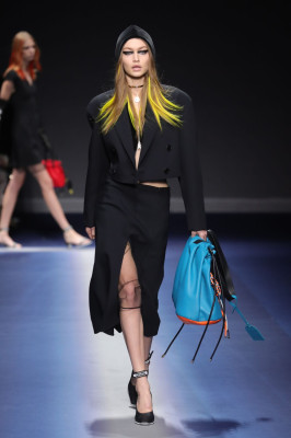 GIGI HADID at Vesrace Fashion Show at Milan Fashion Week 02/24/2017
