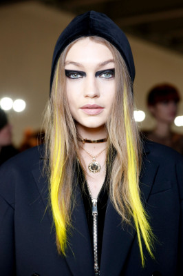 Gigi Hadid Supermodel Walks the Runway at the Versace Show at Milan Fashion Week