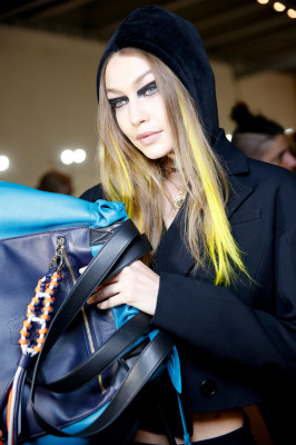 Gigi Hadid Supermodel Walks the Runway at the Versace Show at Milan Fashion Week