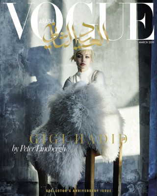 Gigi Hadid by Peter Lindbergh for Vogue Arabia March 2019