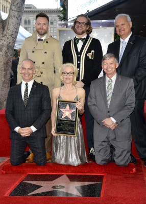 Gillian Anderson in Silver Dress – Walk of Fame Star Ceromony in LA