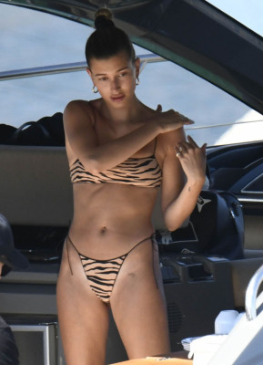 HAILEY BIEBER in Bikini at a Yacht in Italy 06/23/2020