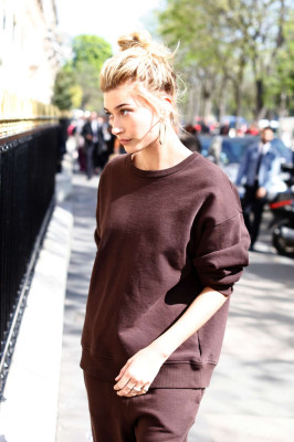 Hailey Baldwin at Yves Saint Laurent Store in Paris