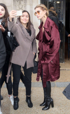 Hailey Baldwin Leaving Elie Saab Show in Paris