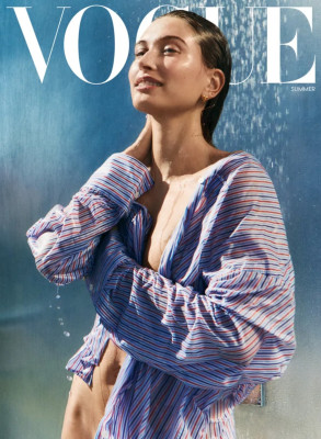 Hailey Baldwin for US Vogue Summer 2025 by Mikael Jansson