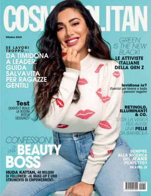HUDA KATTAN in Cosmopolitan Magazine, Italy October 2019