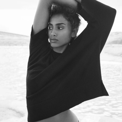 Imaan Hammam for Donna Karan Cashmere Collection