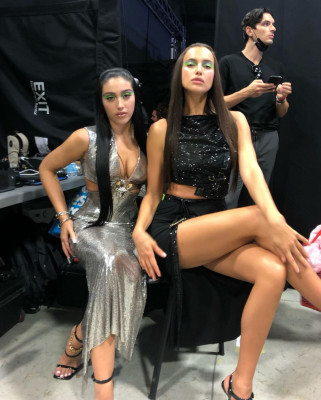 Irina Shayk - Versace Backstage in Milan 09/24/2021