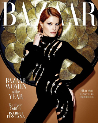 Isabeli Fontana ~ HARPERS BAZAAR TURKEY JANUARY 2024 by Ellen von Unwerth
