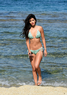 Jasmin Walia in Bikini on the beach in Mykonos