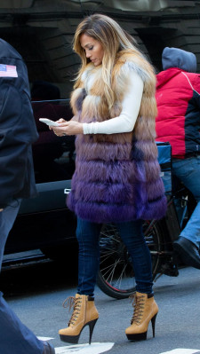 Jennifer Lopez - Hustlers On The Set in New York 04/01/2019