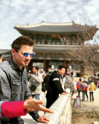 Jeremy Renner - Palace Tour in Seoul 04/13/2019