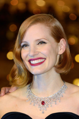 Jessica Chastain at the Les Galeries Lafayette Christmas Decorations Inauguratio