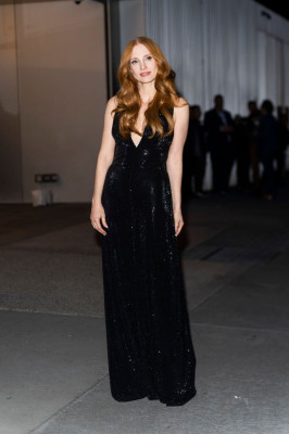 Jessica Chastain- Ralph Lauren Fall 2022 Fashion Show in NY