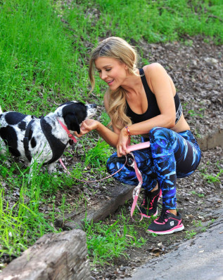 Joanna Krupa Walking Her Dog in Los Angeles 3/14/ 2017