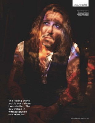 Johnny Depp ~ GQ Magazine (UK) Nov 2018 by Greg Williams