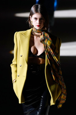 KAIA GERBER at Saint Laurent Runway Show at PFW in Paris 02/25/2020