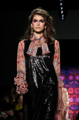 Kaia Gerber Walks Anna Sui Fashion Show in NYC