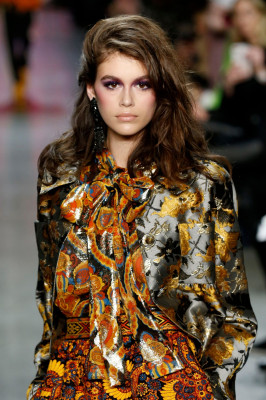 Kaia Gerber Walks Anna Sui Fashion Show in NYC
