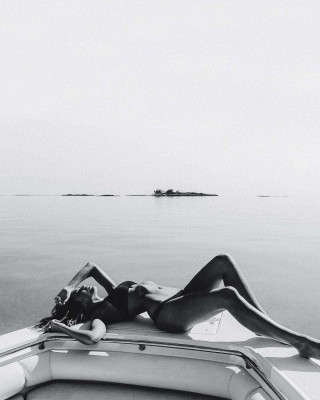 KARA DEL TORO at a Black and White Photoshoot, 2020
