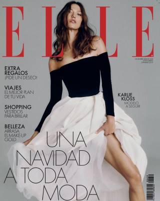 Karlie Kloss for ELLE Spain December with Carolina Herrera