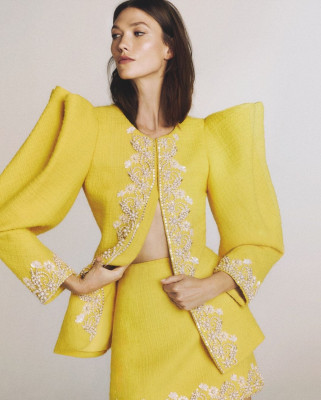 Karlie Kloss for ELLE Spain December with Carolina Herrera
